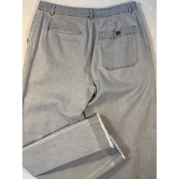 ATM Anthony Thomas Melillo Gray Wide Leg Cotton Twill Boyfriend Pants 2 - Picture 5 of 10